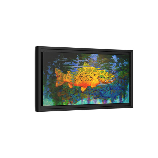 Looking Glass Brown Trout — Framed Canvas Print - Love My Oceans Canvas
