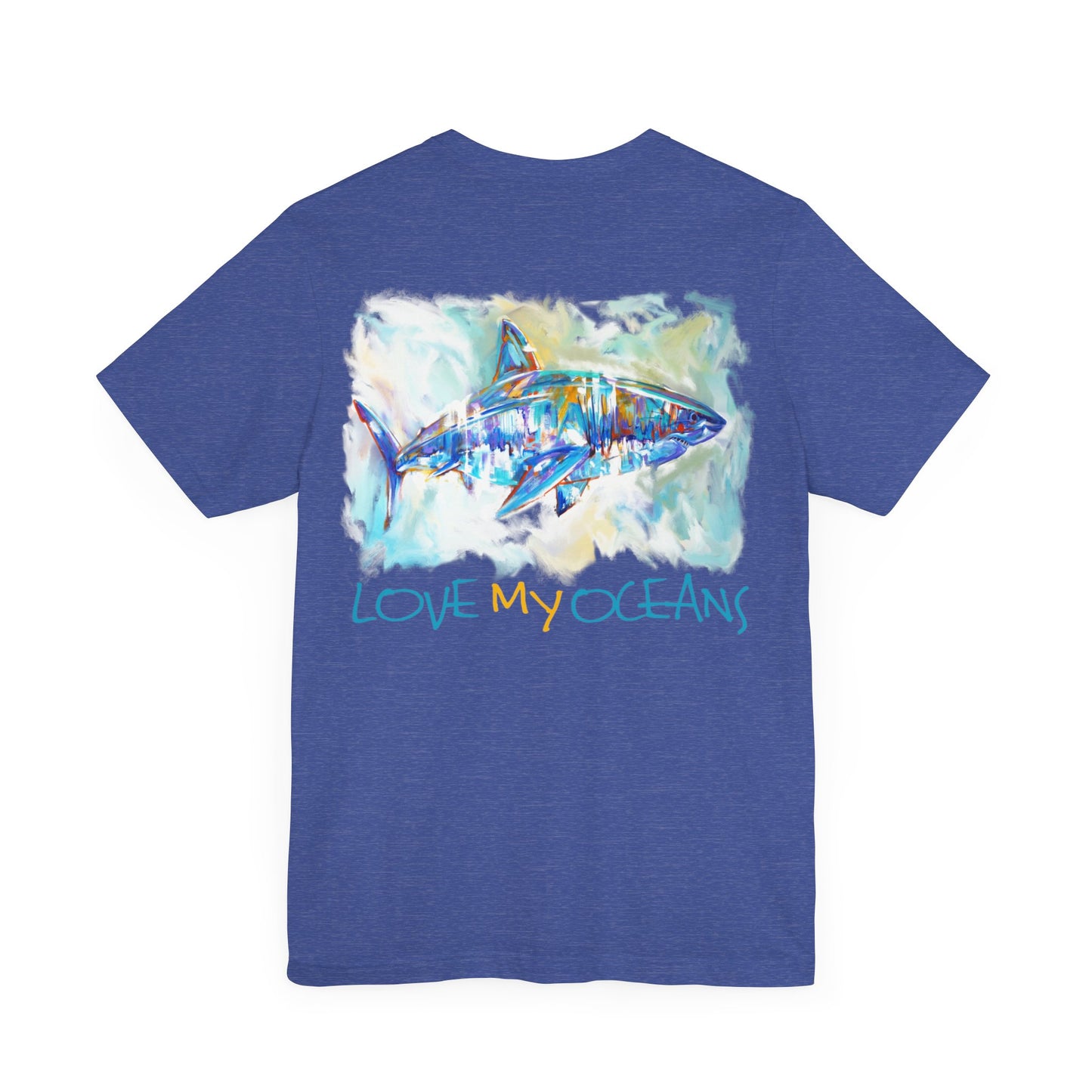 Great White Shark art tee | ocean art | beach shirt | surfing tee - Love My Oceans T-Shirt