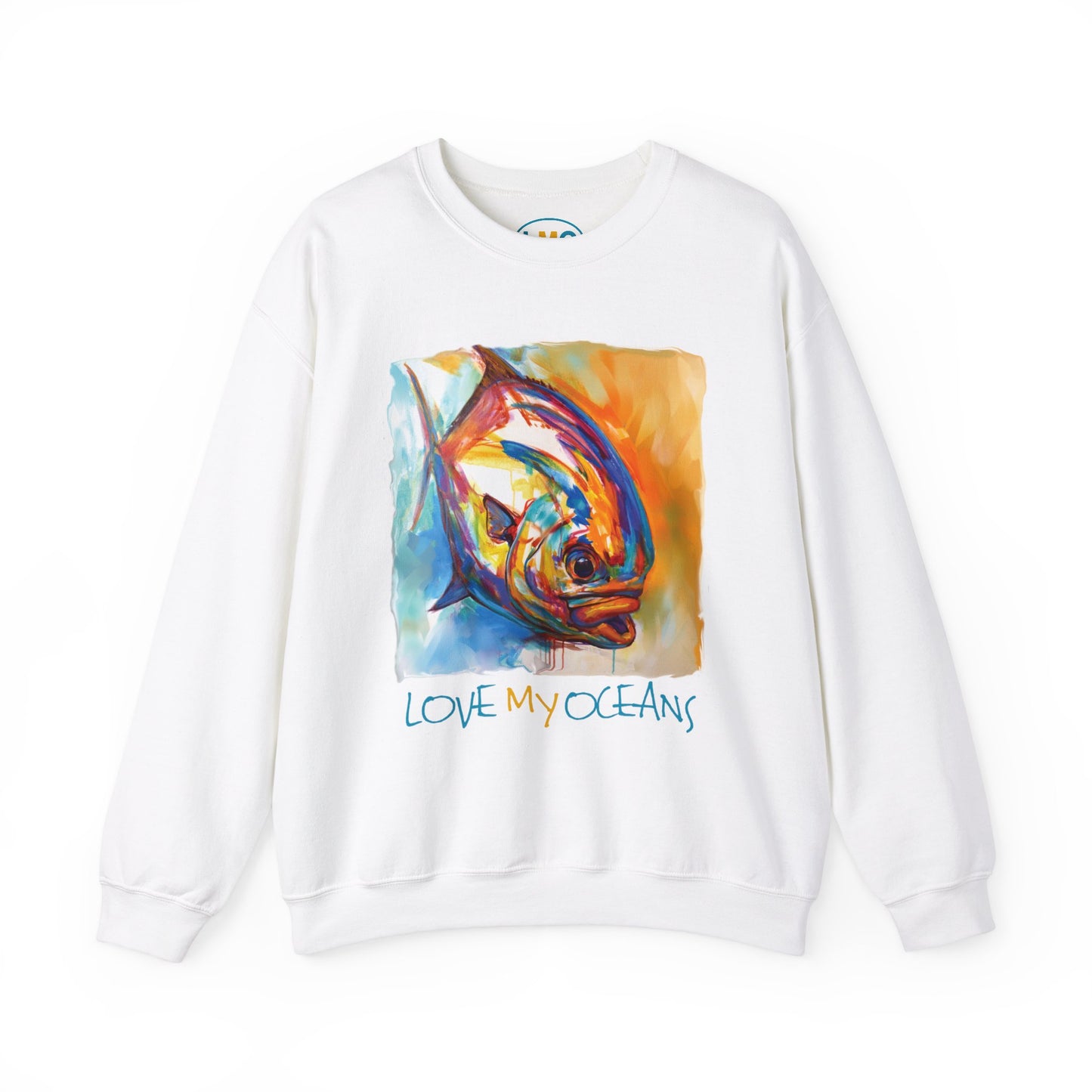 Fire Permit - Abstract Permit - Crewneck Sweatshirt - Flats Fishing - Love My Oceans Sweatshirt