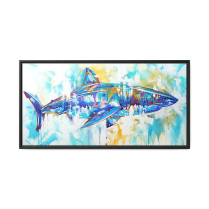 Battle Hardened — Expressionist Great White Shark Art Print by Mike Savlen