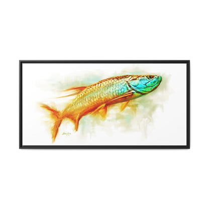 Hunting Tarpon - Framed Canvas Art by Mike Savlen