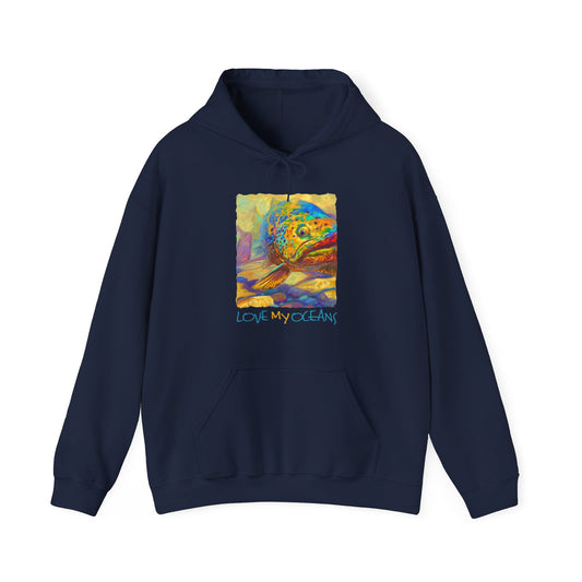 Brown Trout | Love My Oceans | Hooded Sweatshirt | Fishing Shirt | Hoodie - Love My Oceans Hoodie