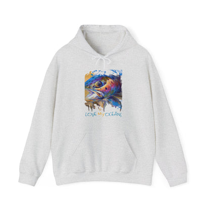 Rainbow Trout | Love My Oceans | Hooded Sweatshirt | Fishing Shirt | Flyfishing art - Love My Oceans Hoodie