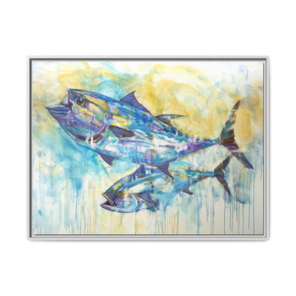 Audentes Fortuna Juvat — Expressionist Bluefin Tuna Framed Art Print by Mike Savlen