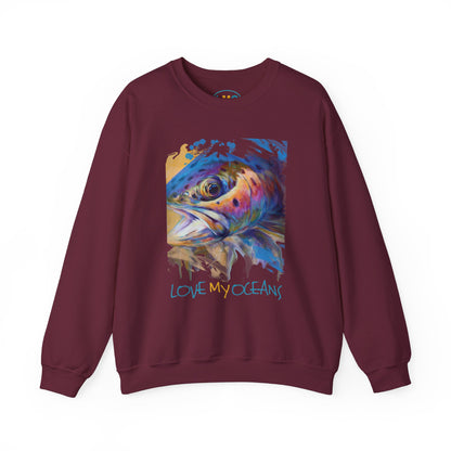 Rainbow Trout Crewneck Sweatshirt - Fishing - Love My Oceans Sweatshirt