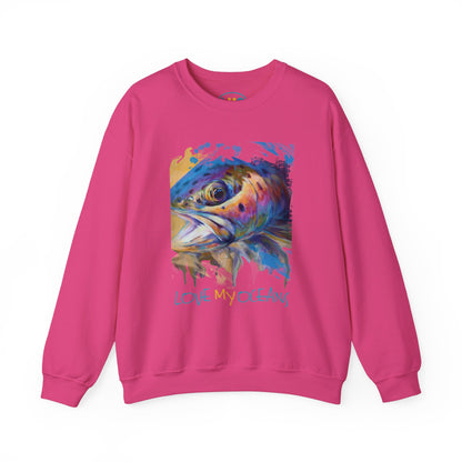 Rainbow Trout Crewneck Sweatshirt - Fishing - Love My Oceans Sweatshirt