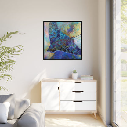 Eagle Ray — Expressionist Ocean Wildlife Framed Canvas Art by Mike Savlen