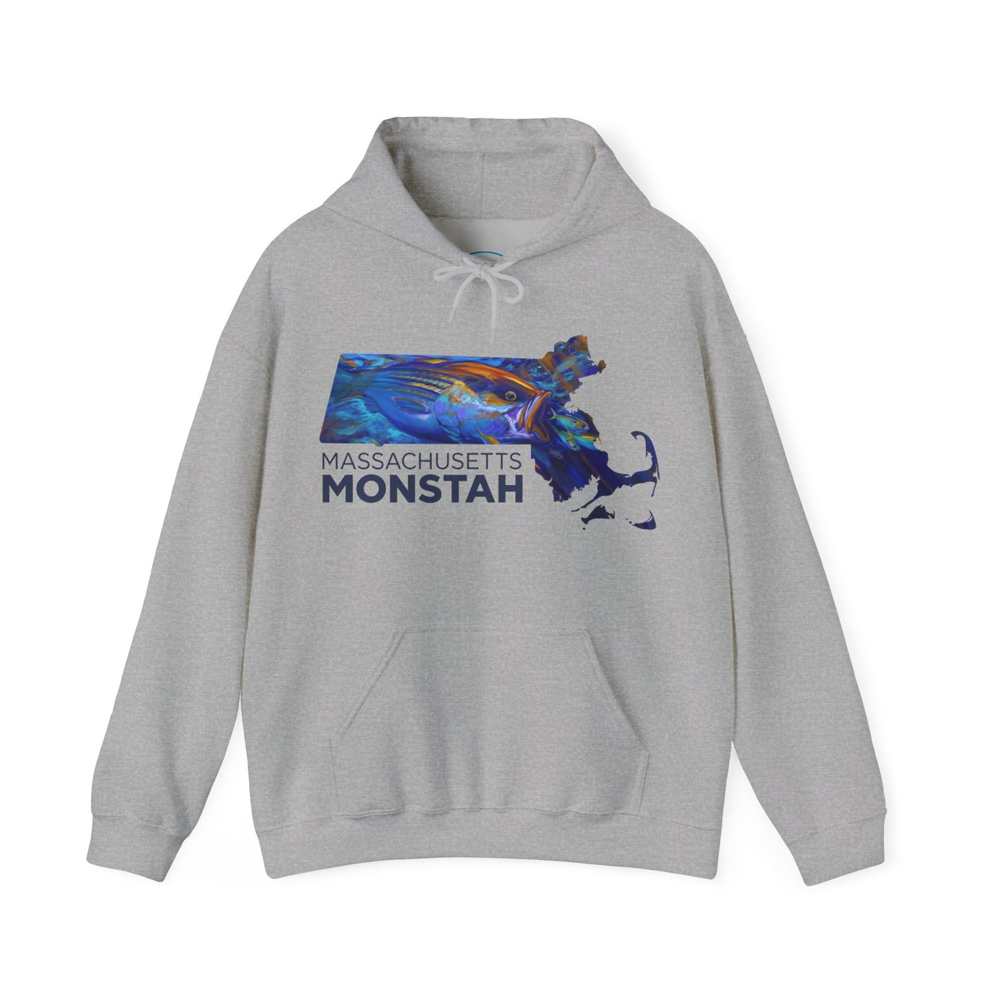 Massachusetts Monstah, Striper, Hooded Sweatshirt - Love My Oceans Hoodie