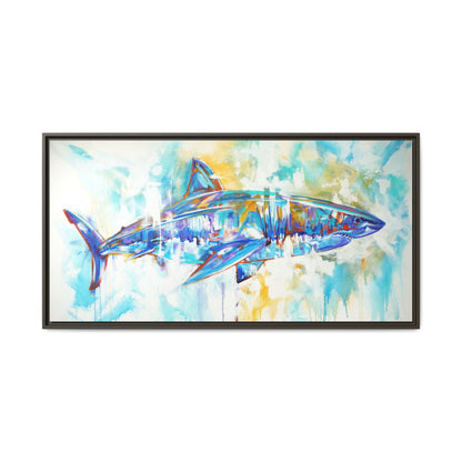 Battle Hardened — Expressionist Great White Shark Art Print by Mike Savlen