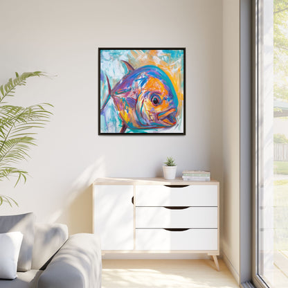 Expressionist Permit — Colorful Coastal Framed Canvas Art by Mike Savlen