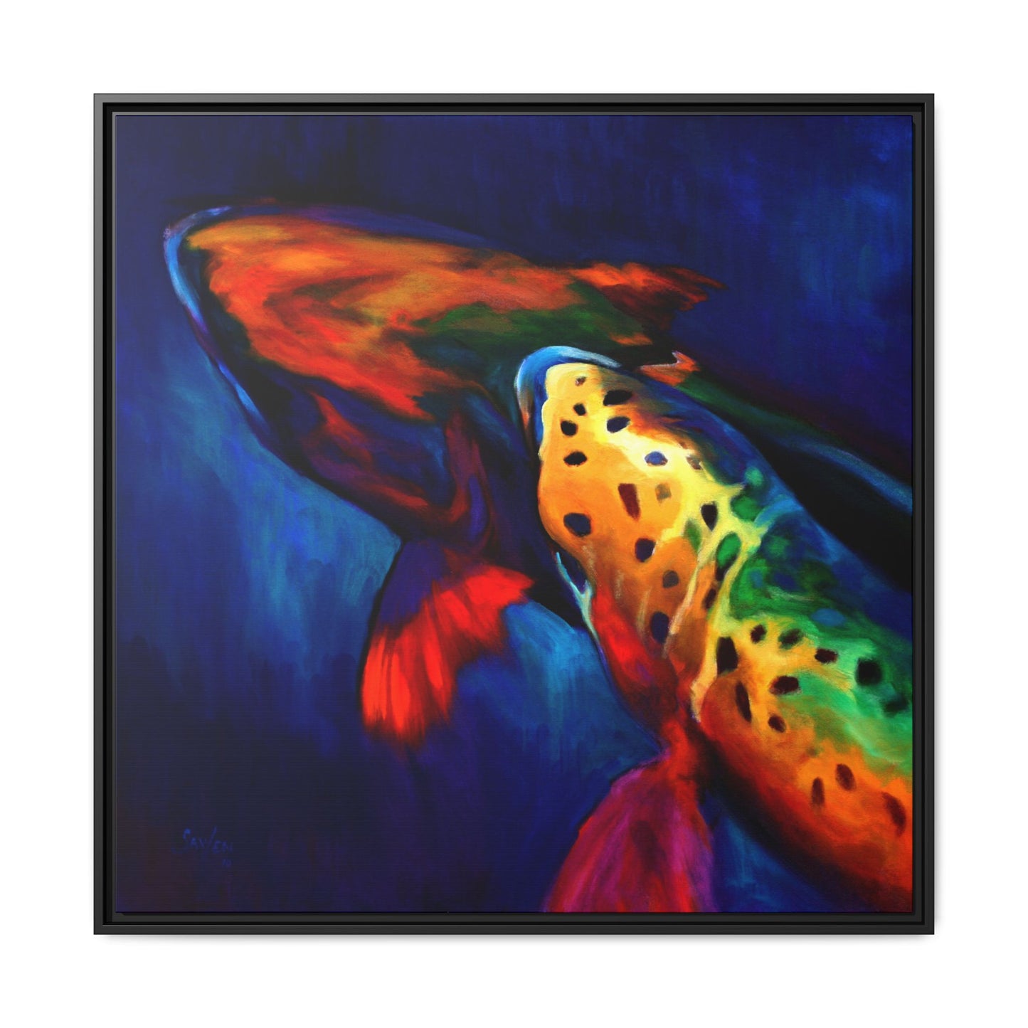 Trout Dreams — Expressionist Trout Framed Art Print by Mike Savlen
