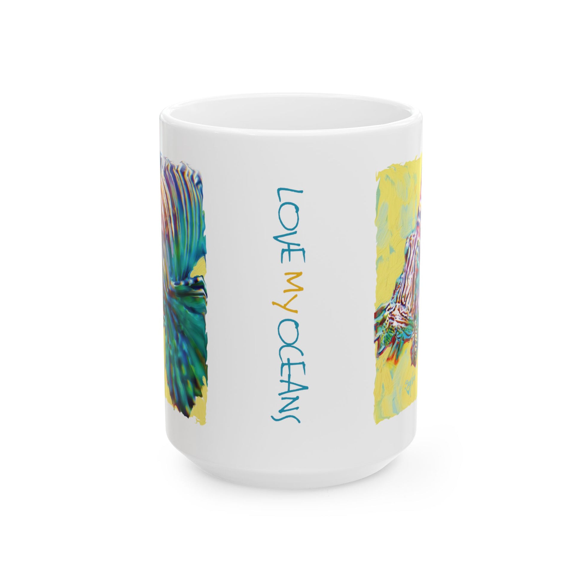 Lion Fish Coffee Mug | ocean art Mug | reef fish art | diving art Mug - Love My Oceans Mug