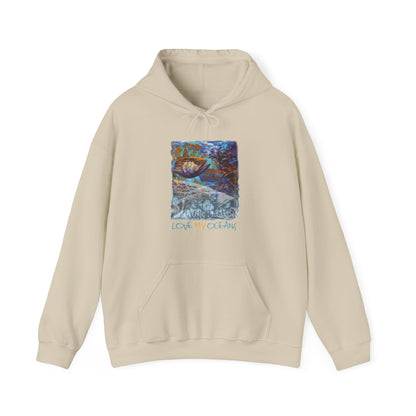 Striper - Hooded Sweatshirt - Fishing Shirt - Striped Bass - Rockfish - Love My Oceans Hoodie