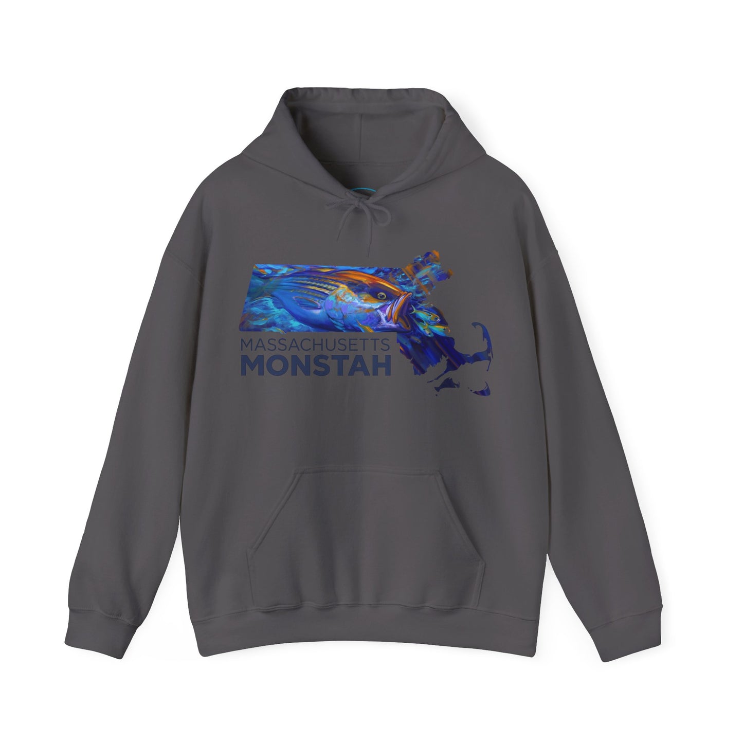 Massachusetts Monstah, Striper, Hooded Sweatshirt - Love My Oceans Hoodie