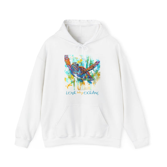 Sea Turtle Hoodie | Hooded Sweatshirt | Marine Life | Love My Oceans - Love My Oceans Hoodie