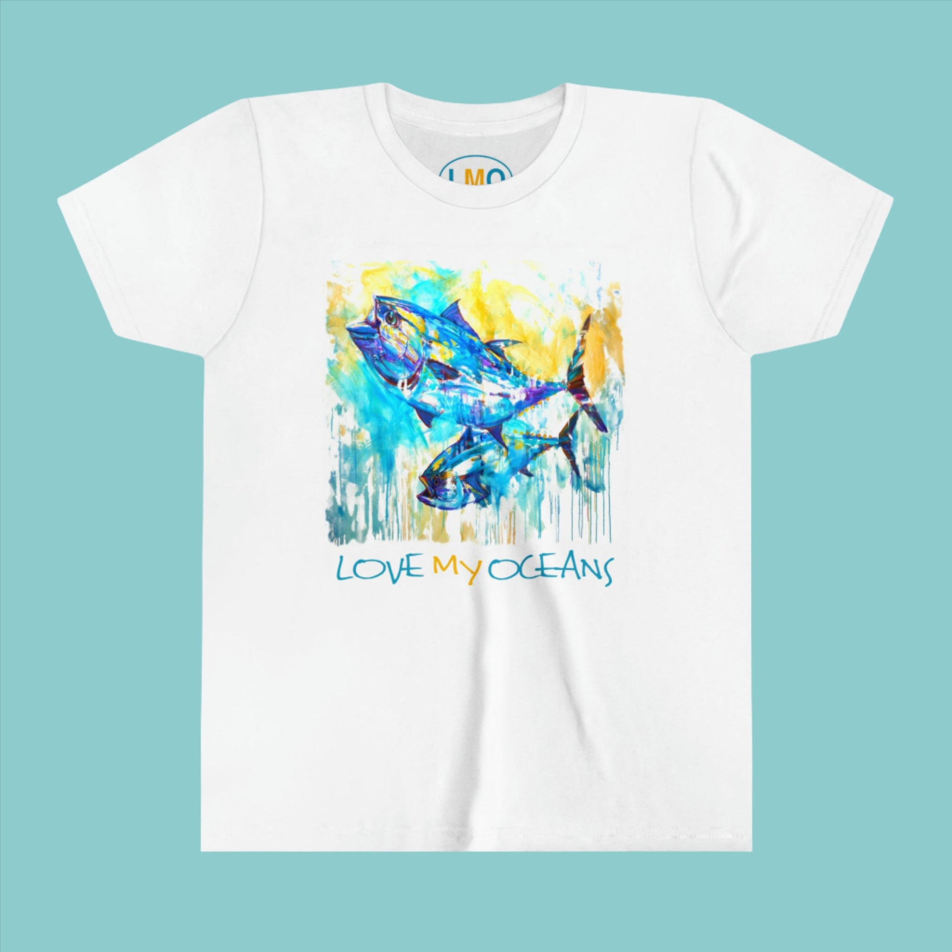 Bluefin Tuna youth tee | Tunafish shirt | Ocean life | colorful beachwear - Love My Oceans Kids clothes