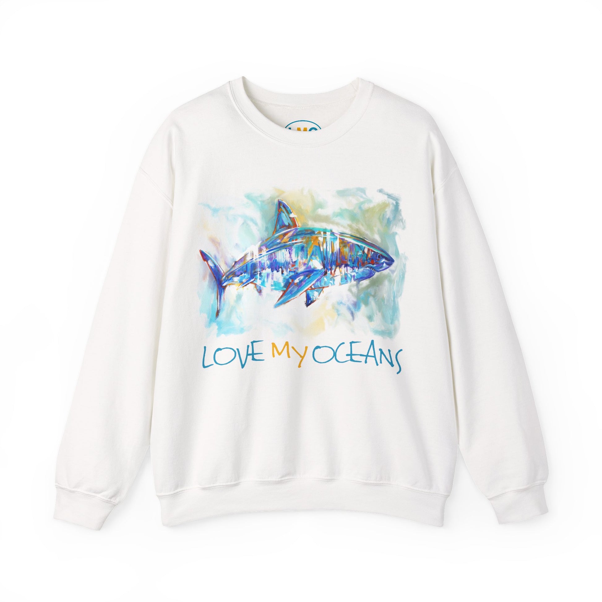 Great White Shark - Love My Oceans - Crewneck Sweatshirt - Love My Oceans Sweatshirt