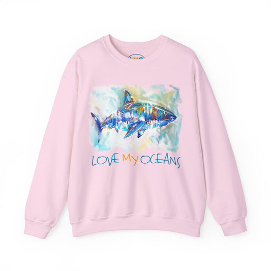 Great White Shark - Love My Oceans - Crewneck Sweatshirt - Love My Oceans Sweatshirt