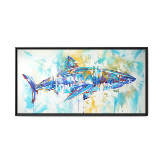 Battle Hardened — Expressionist Great White Shark Art Print by Mike Savlen