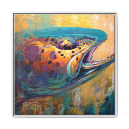 Fire From Water — Apache Rainbow Trout Framed Canvas Art by Mike Savlen
