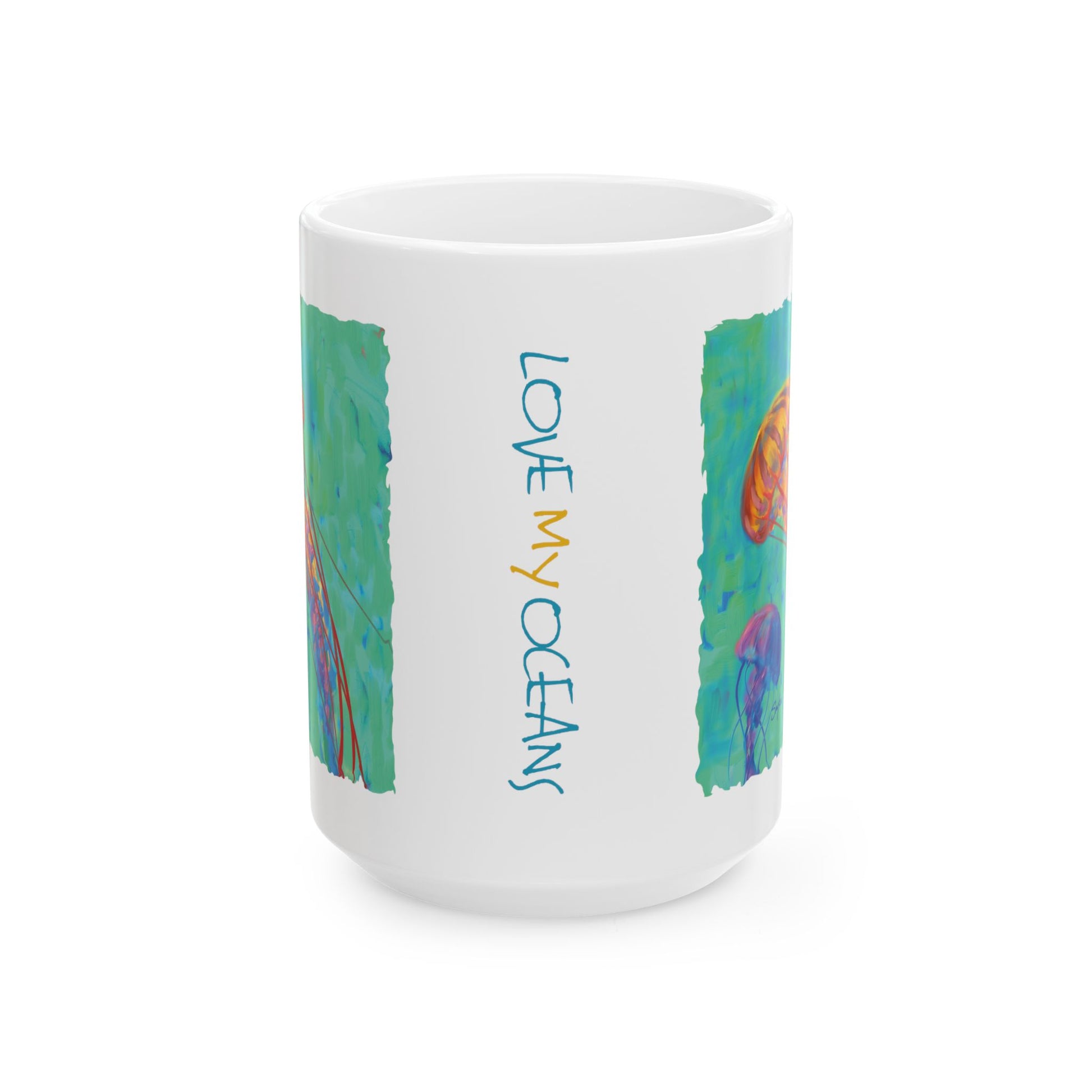 JellyFish Coffee Mug | ocean art Mug | ocean art | diving art Mug - Love My Oceans Mug