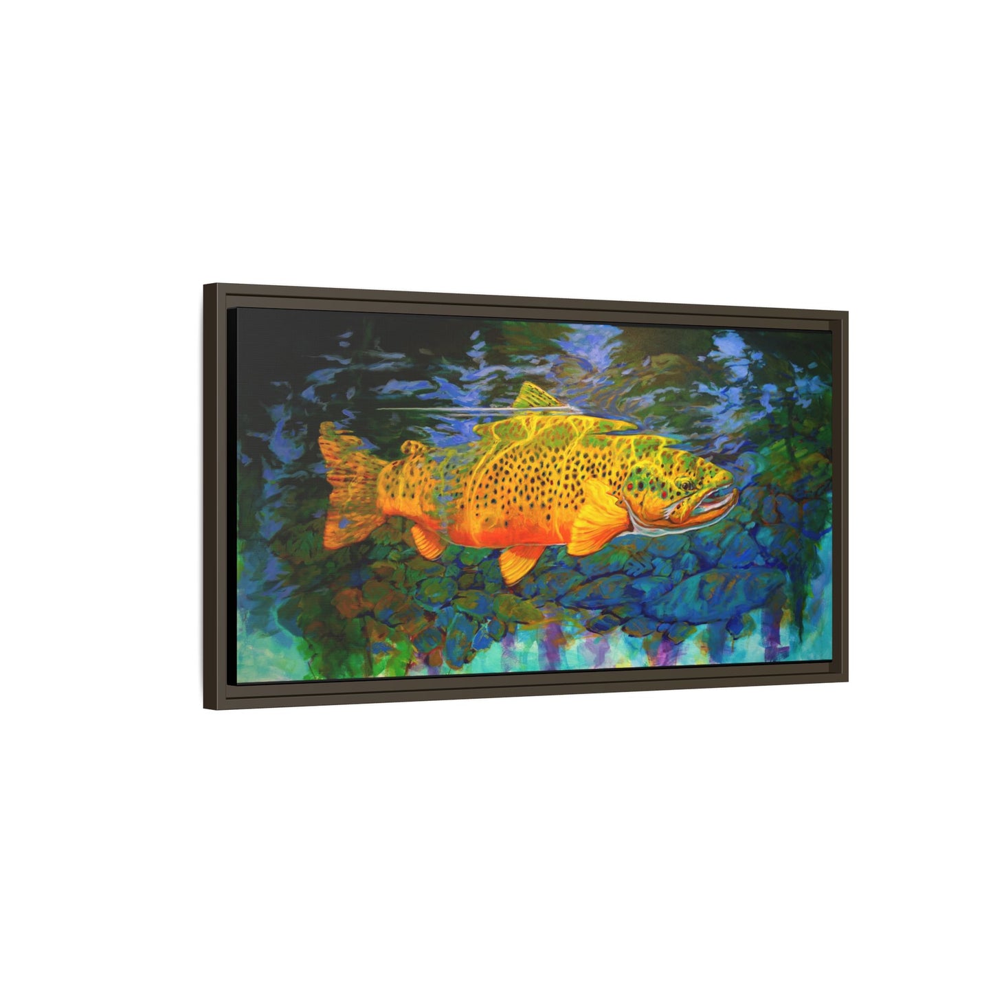 Looking Glass Brown Trout — Framed Canvas Art by Mike Savlen