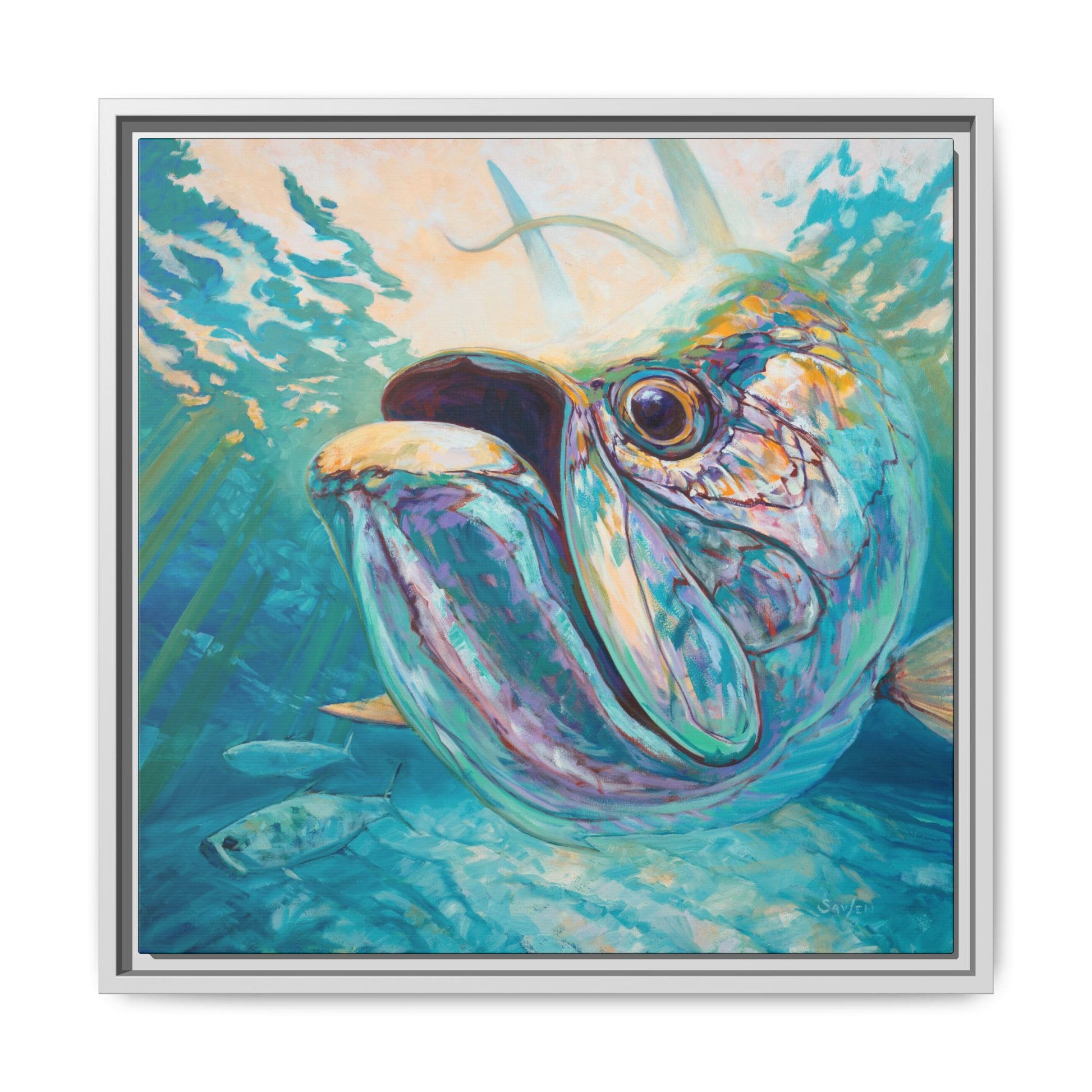 "Silver and Sun" Tarpon Art Print - Love My Oceans Canvas
