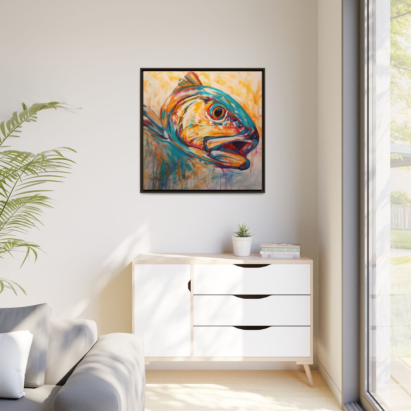 Expressionist Redfish — Contemporary Red Drum Wall Art by Mike Savlen