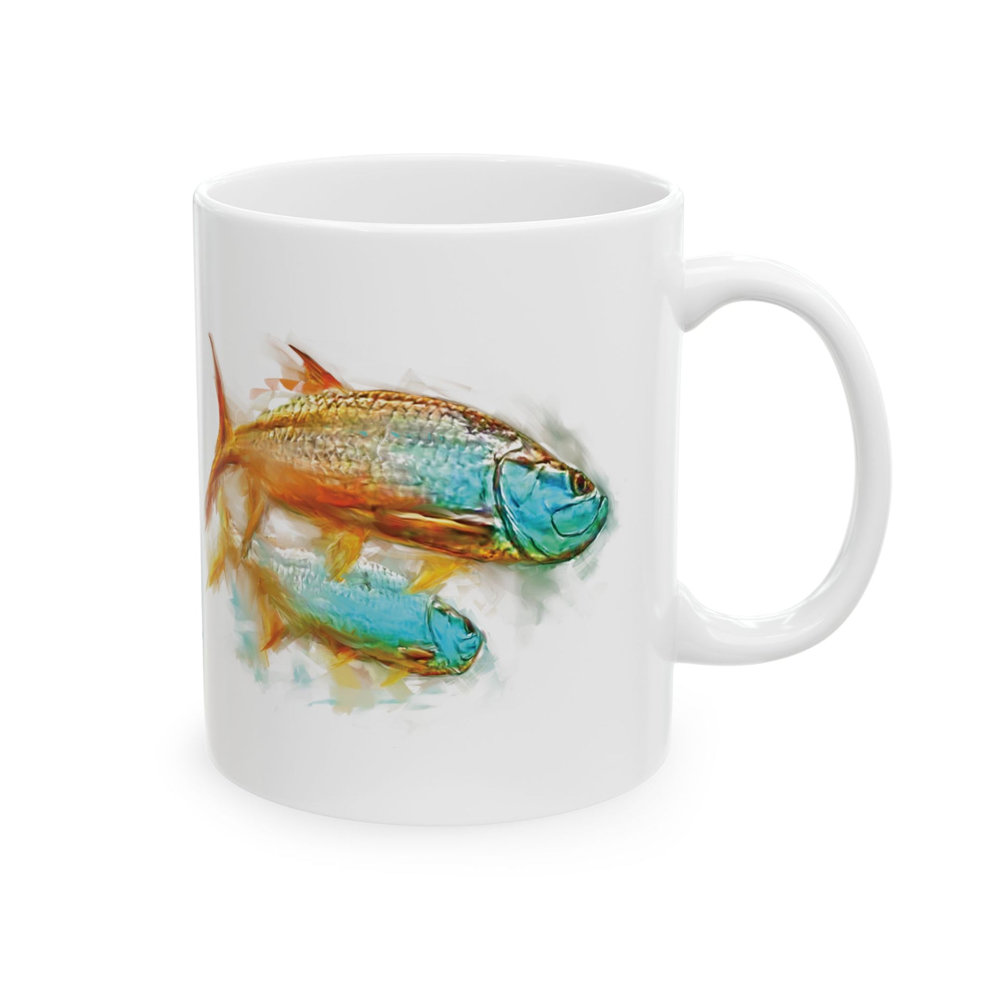 Hunting Tarpon Coffee Mug | fly fishing art Mug | Flats fishing art | coastal art Mug - Love My Oceans Mug