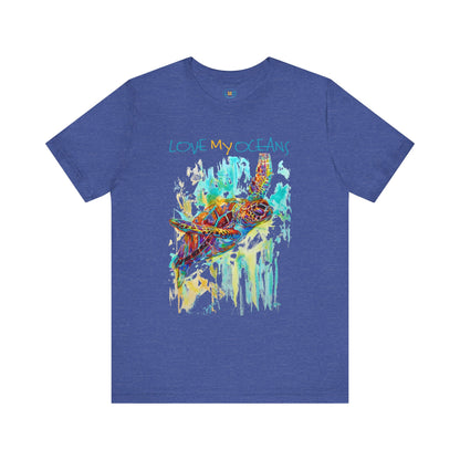 Colorful Sea Turtle - Coastal Wear - Love My Oceans T-Shirt