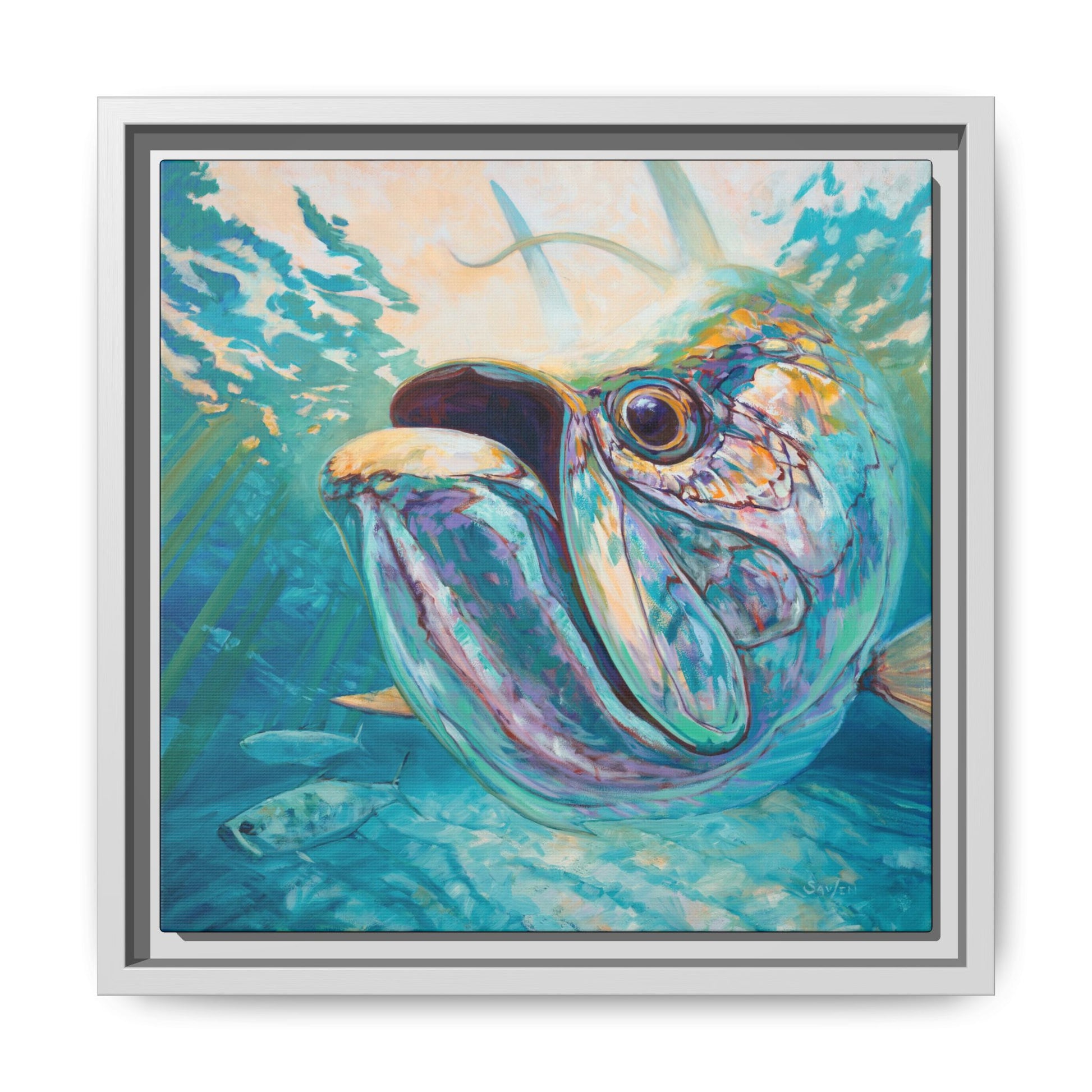 "Silver and Sun" Tarpon Art Print - Love My Oceans Canvas