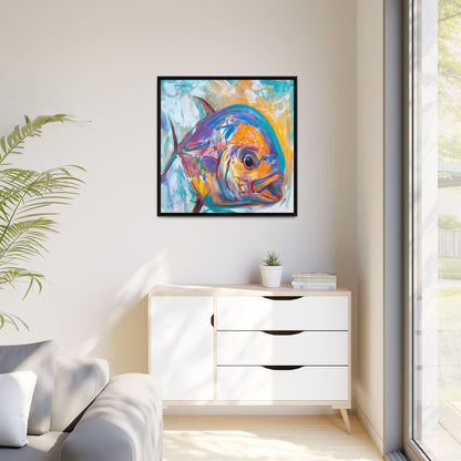 Expressionist Permit — Colorful Coastal Framed Canvas Art by Mike Savlen