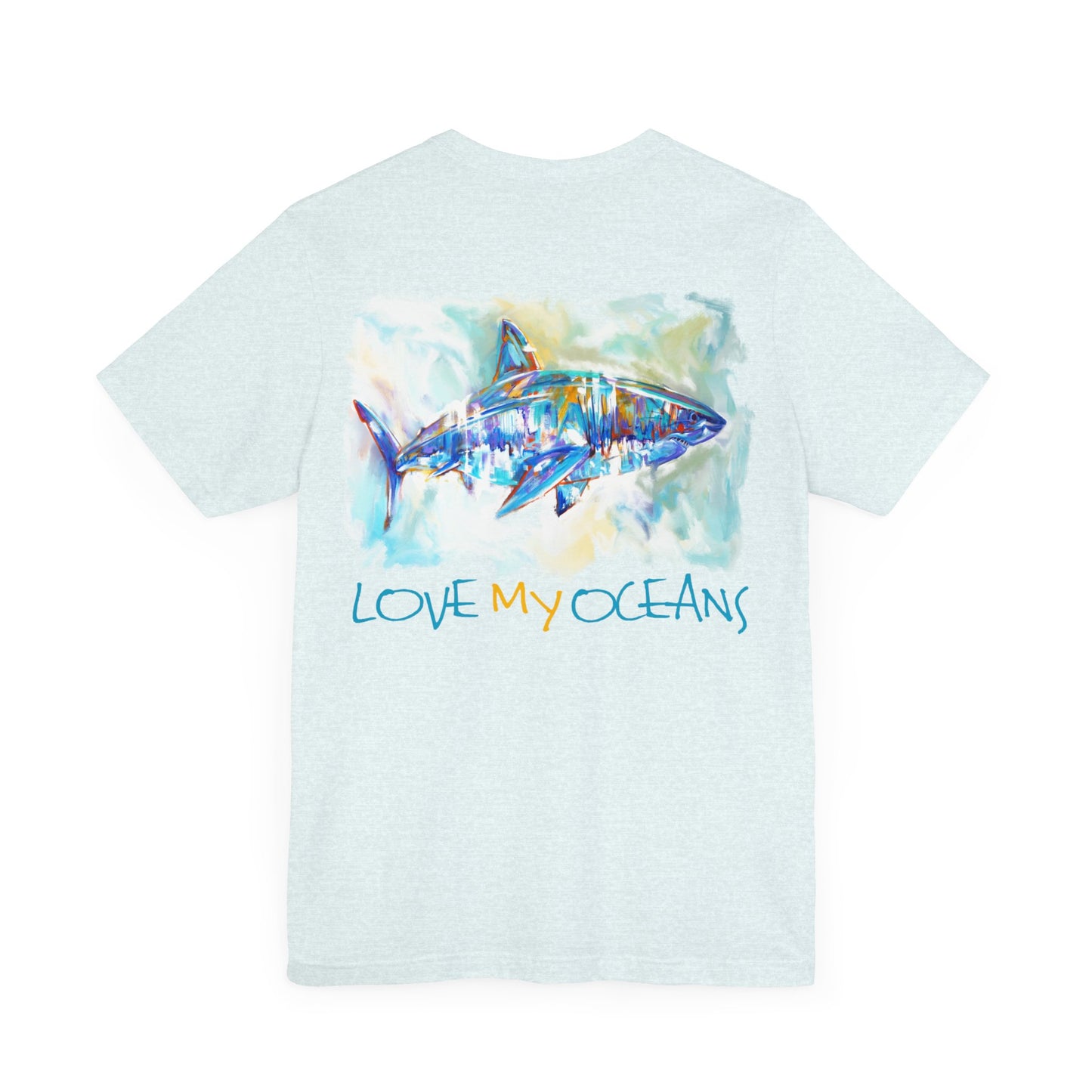 Great White Shark art tee | ocean art | beach shirt | surfing tee - Love My Oceans T-Shirt