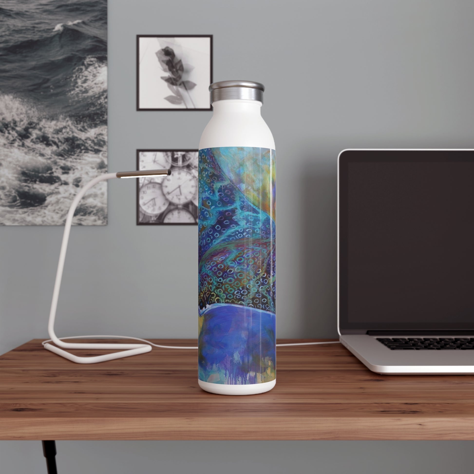 Spotted Eagle Ray - Vibrant Ocean-Themed Slim Water Bottle - Love My Oceans Mug