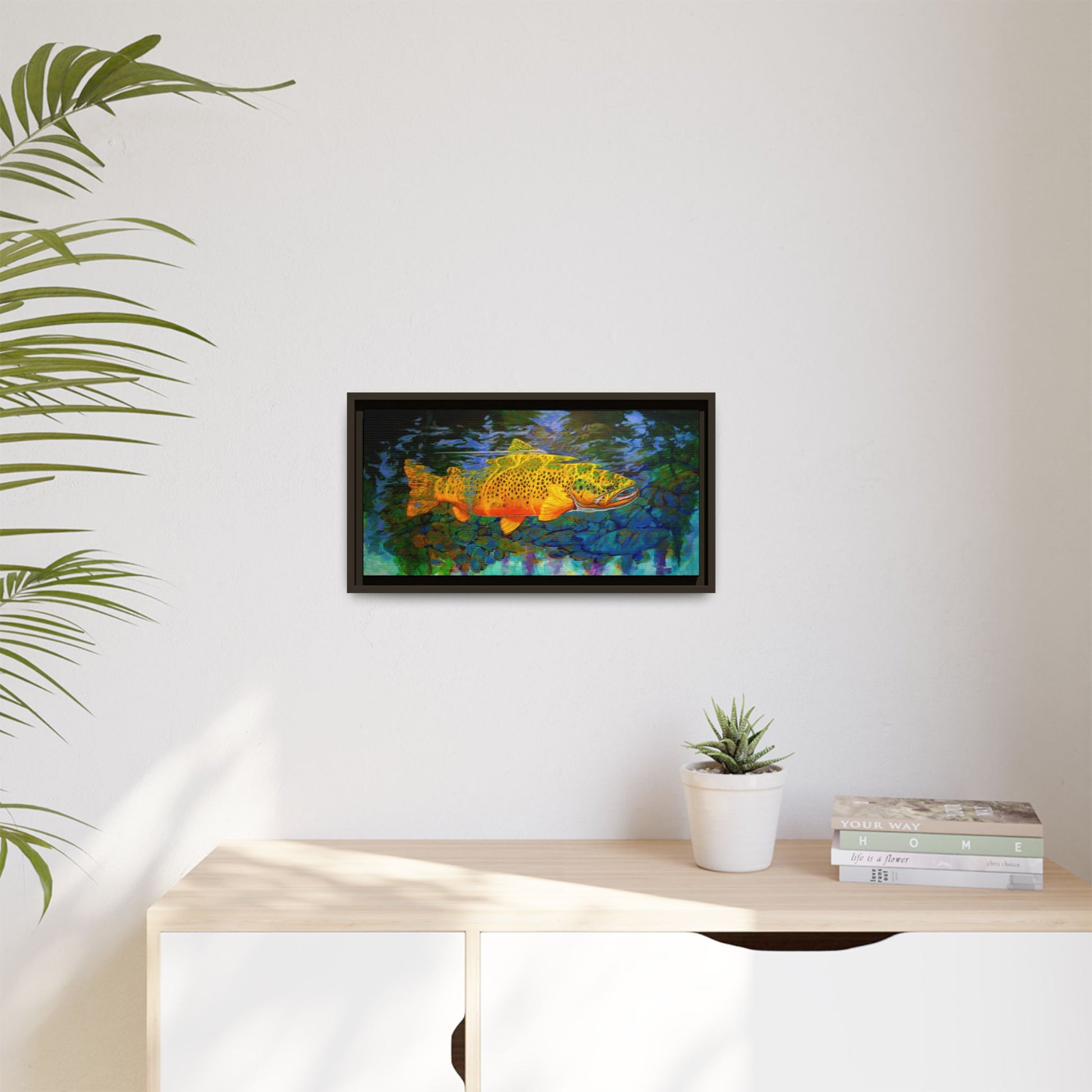 Looking Glass - Brown Trout - Flyfishing art - Love My Oceans Canvas