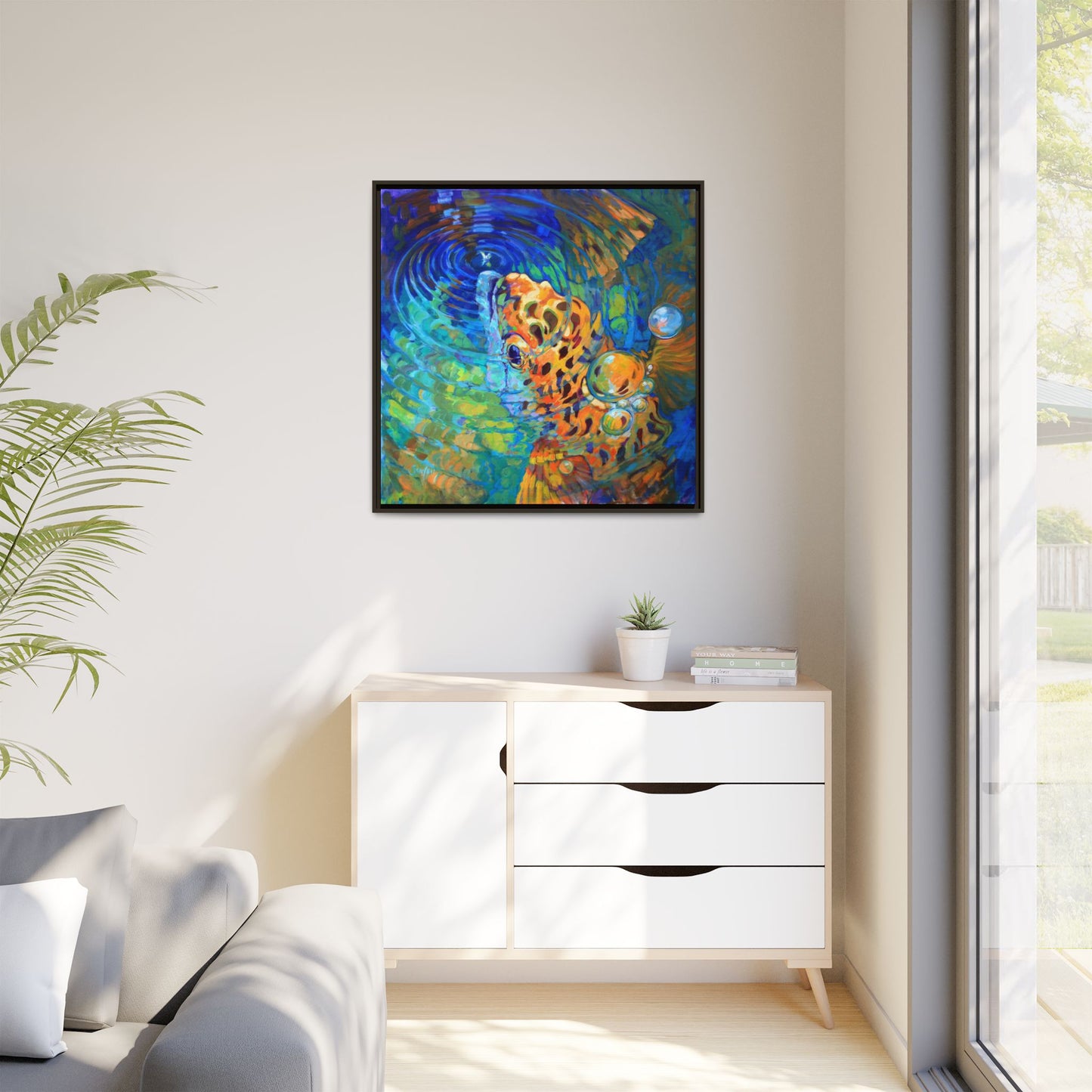 Trout Rise– Abstract Trout Framed Art Print by Mike Savlen