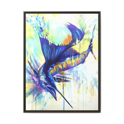 Pelagic Dragon — Expressionist Sailfish Framed Art Print by Mike Savlen