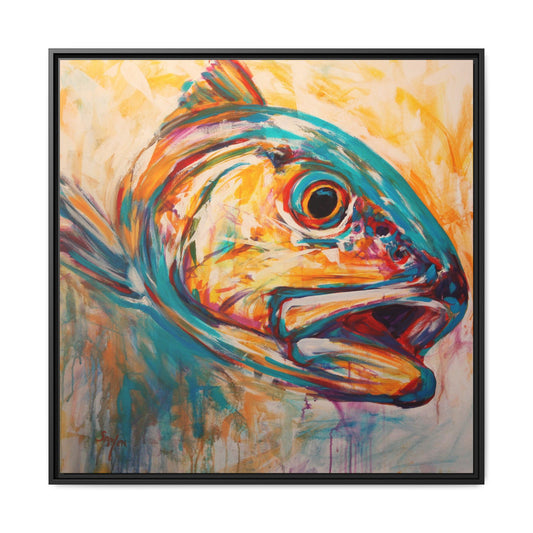 Expressionist Redfish — Contemporary Red Drum Wall Art by Mike Savlen - Love My Oceans Canvas