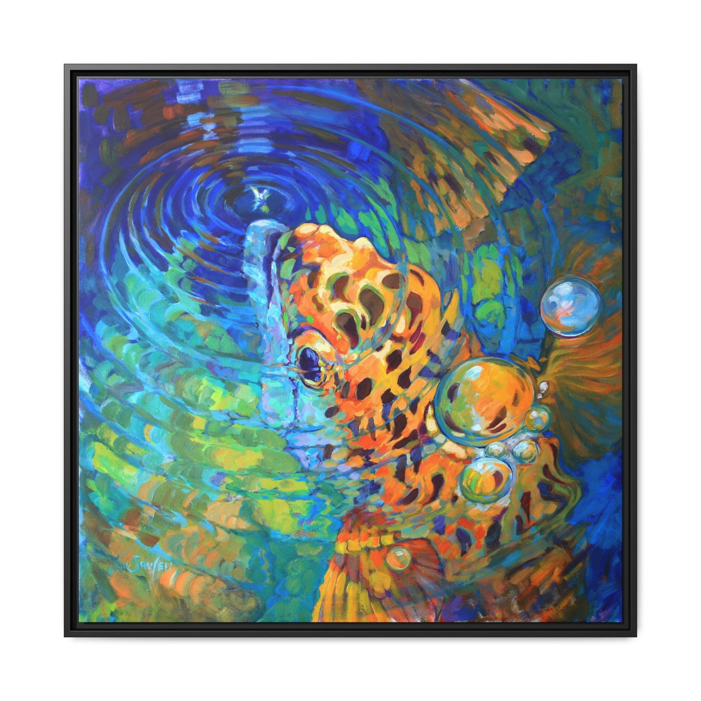 Trout Rise– Abstract Trout Framed Art Print by Mike Savlen