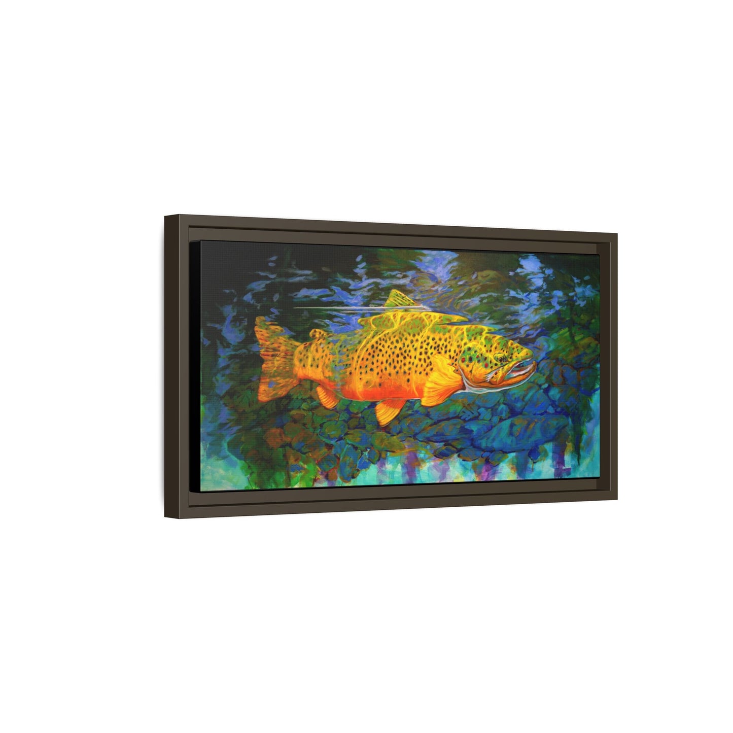 Looking Glass Brown Trout — Framed Canvas Art by Mike Savlen