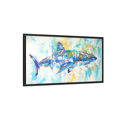 Battle Hardened — Expressionist Great White Shark Art Print by Mike Savlen