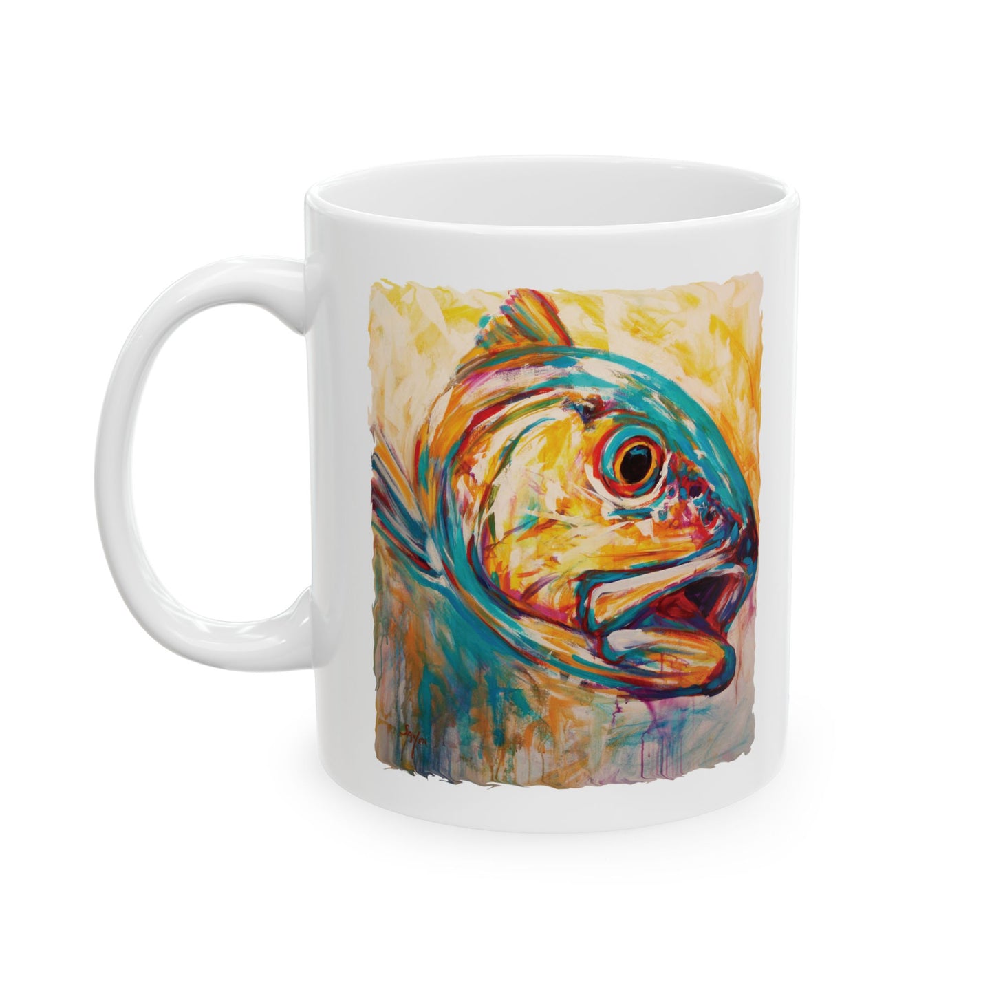 Redfish Red Drum Coffee Mug | fly fishing art Mug | fishing art | coastal art Mug - Love My Oceans Mug