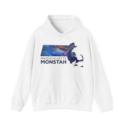 Massachusetts Monstah, Striper, Hooded Sweatshirt - Love My Oceans Hoodie