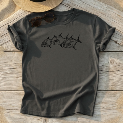 "Usual Suspects" Permit Trio Sketchy Tee - Love My Oceans T-Shirt