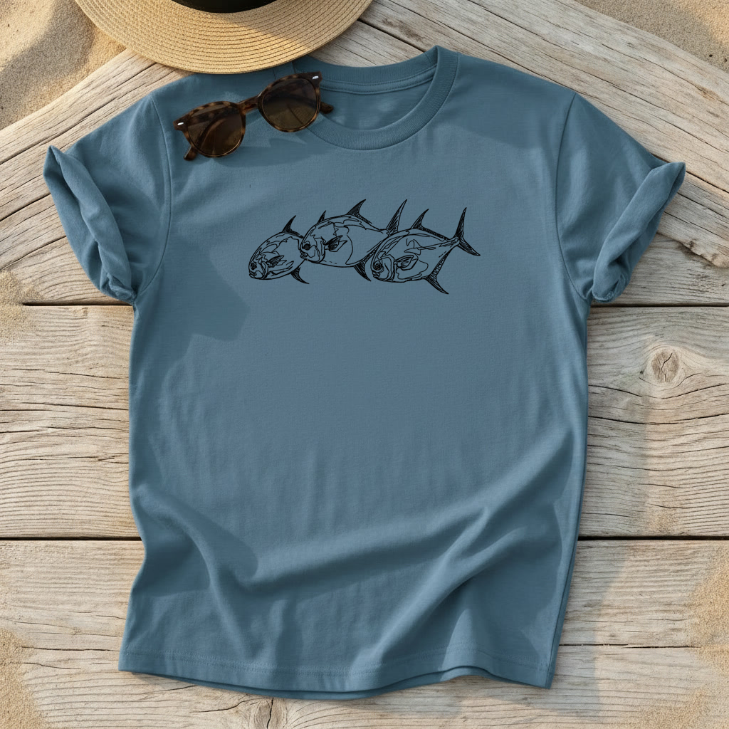 "Usual Suspects" Permit Trio Sketchy Tee - Love My Oceans T-Shirt