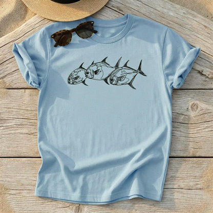 "Usual Suspects" Permit Trio Sketchy Tee - Love My Oceans T-Shirt