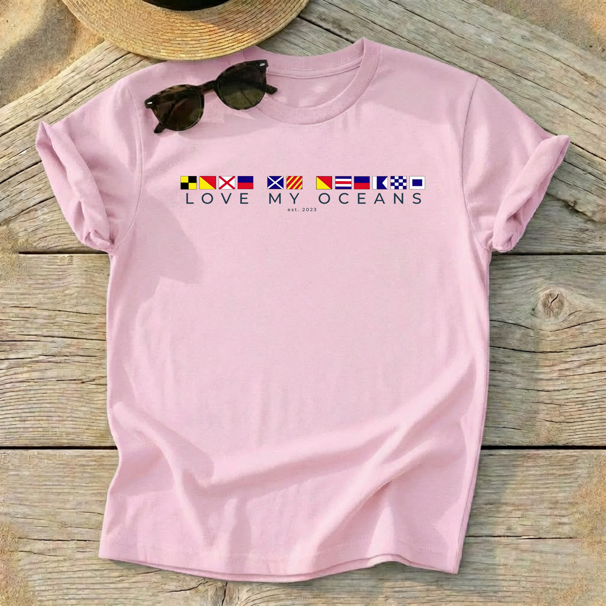 Love My Oceans Nautical Flag T-Shirt - Love My Oceans T-Shirt
