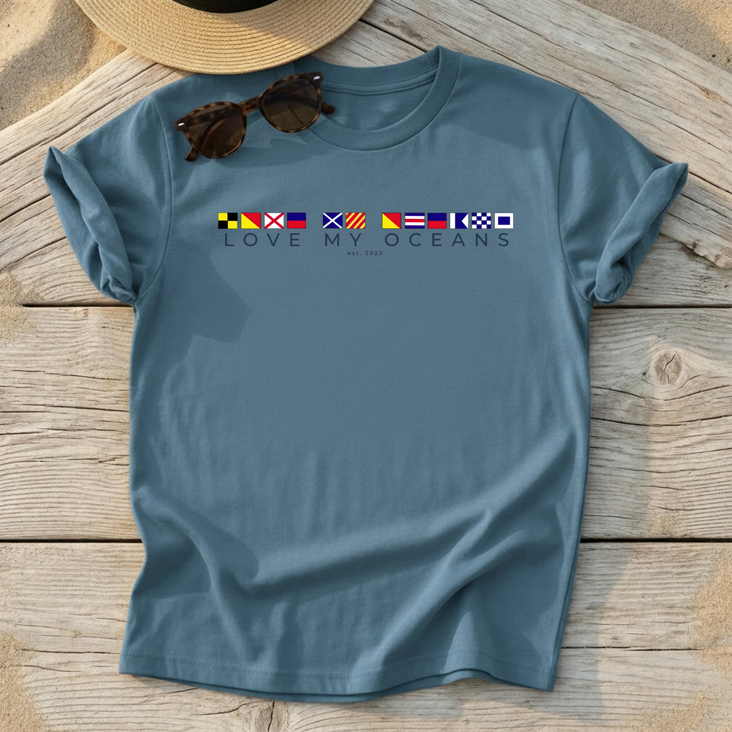 Love My Oceans Nautical Flag T-Shirt - Love My Oceans T-Shirt