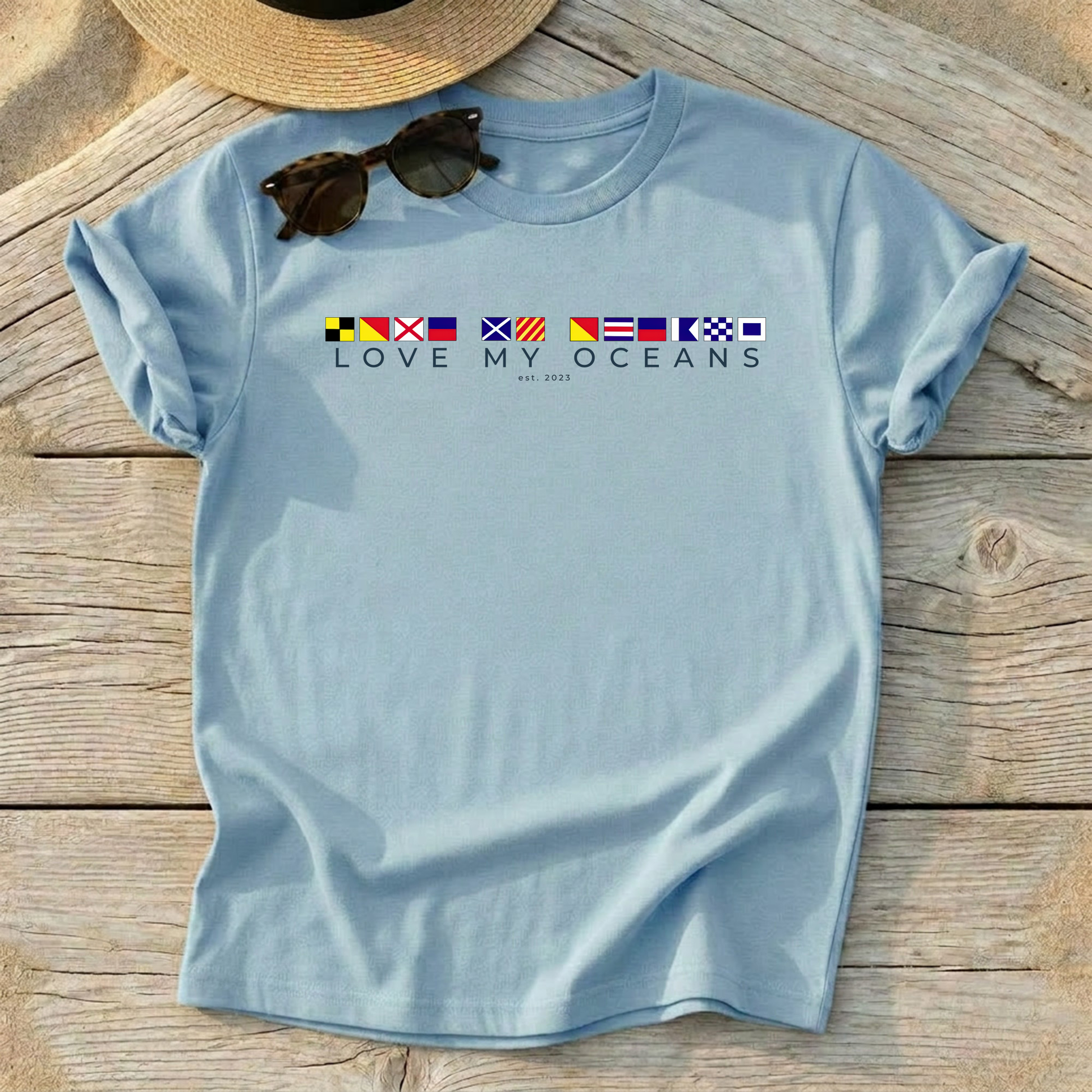Love My Oceans Nautical Flag T-Shirt - Love My Oceans T-Shirt