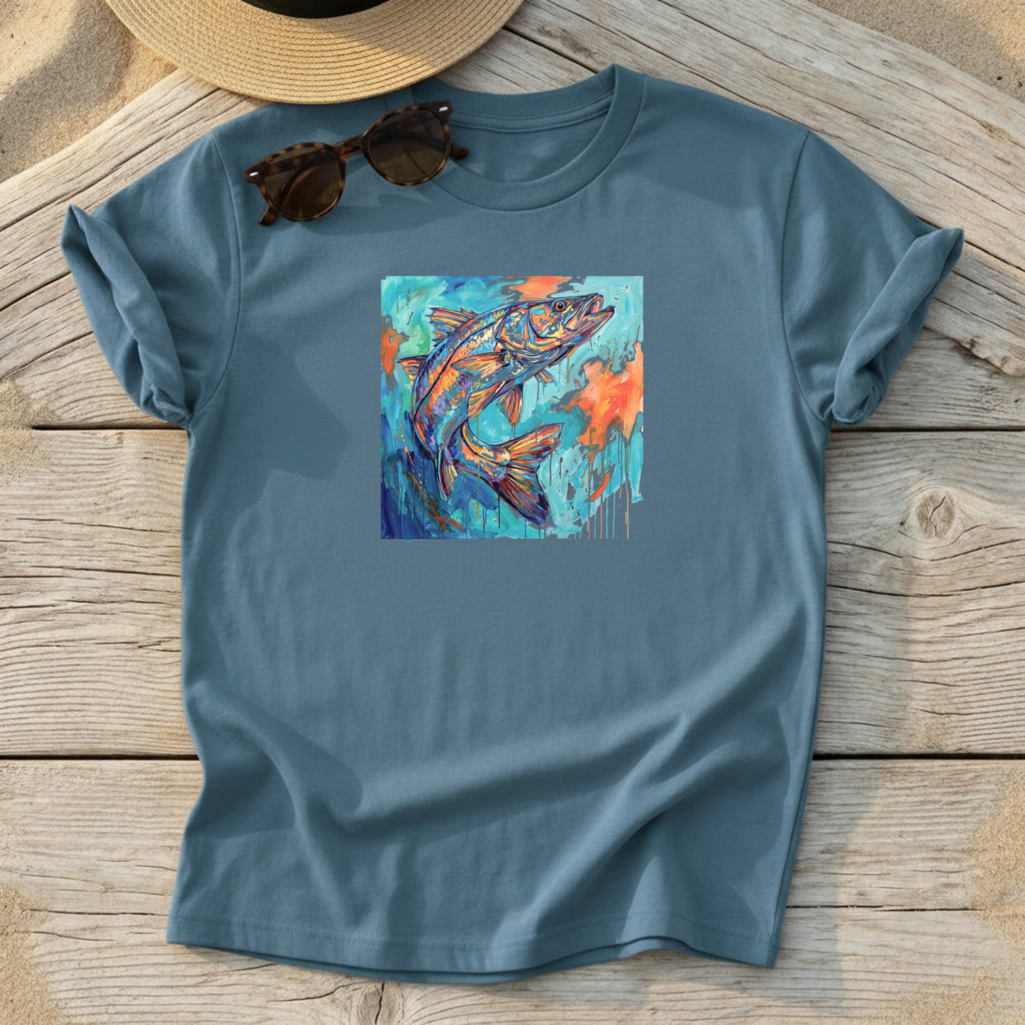 Snook Art Tee — snook fishing shirt, inshore saltwater apparel, Love My Oceans